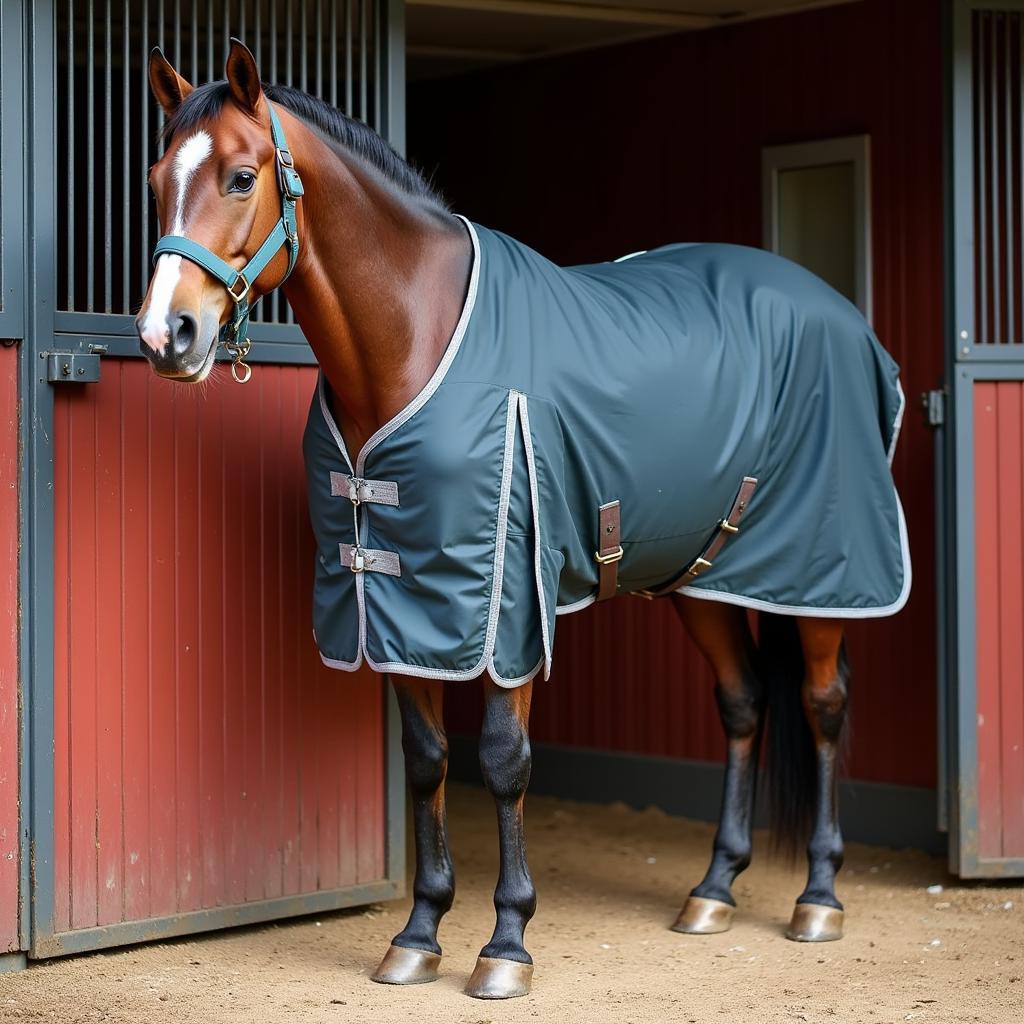 Horse Standing Comfortably after Sole Pack Application