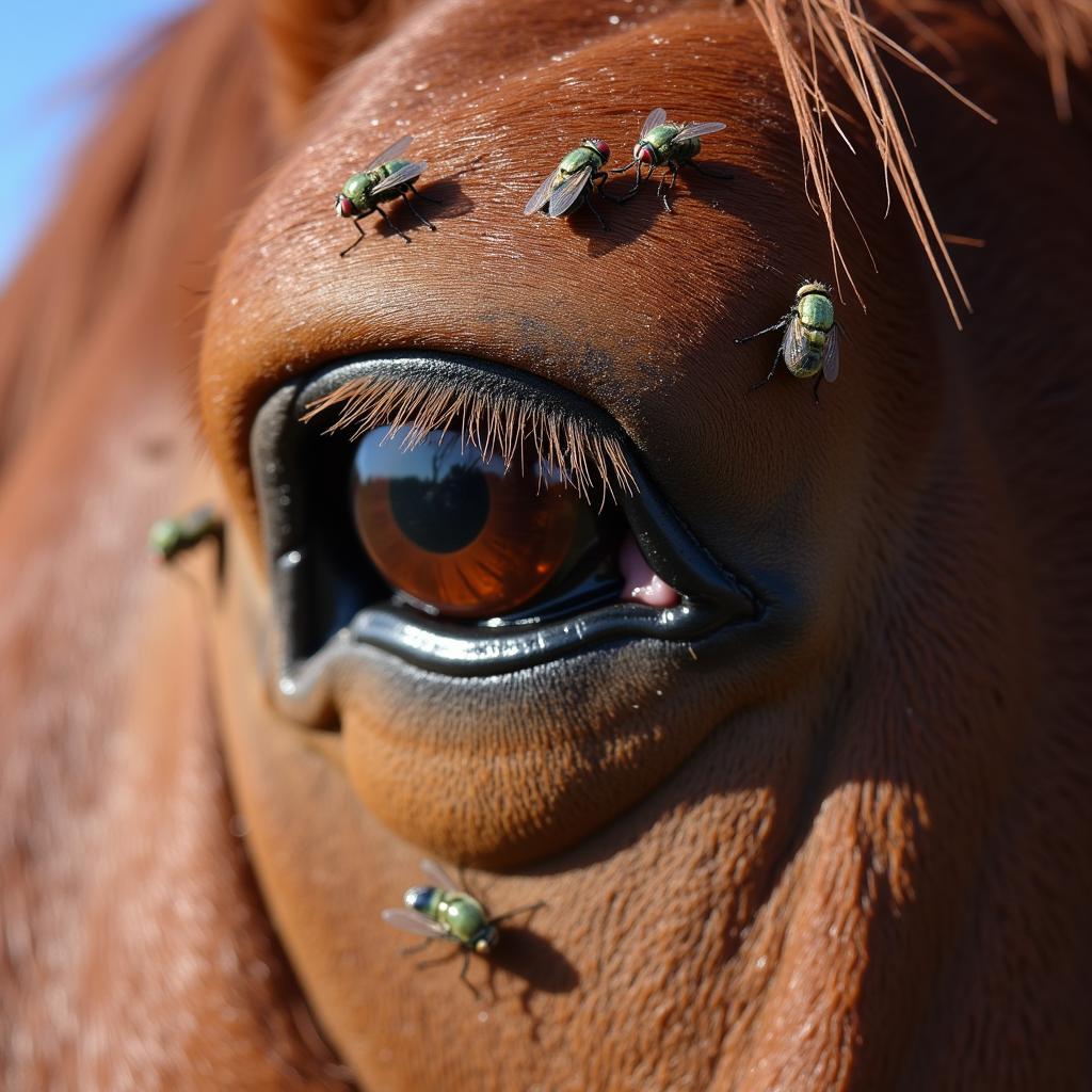 Horse Suffering from Flies