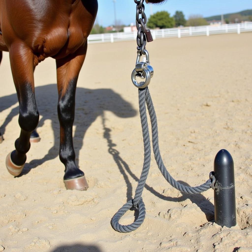 Horse Tie Out Setup with Swivel and Breakaway Tie