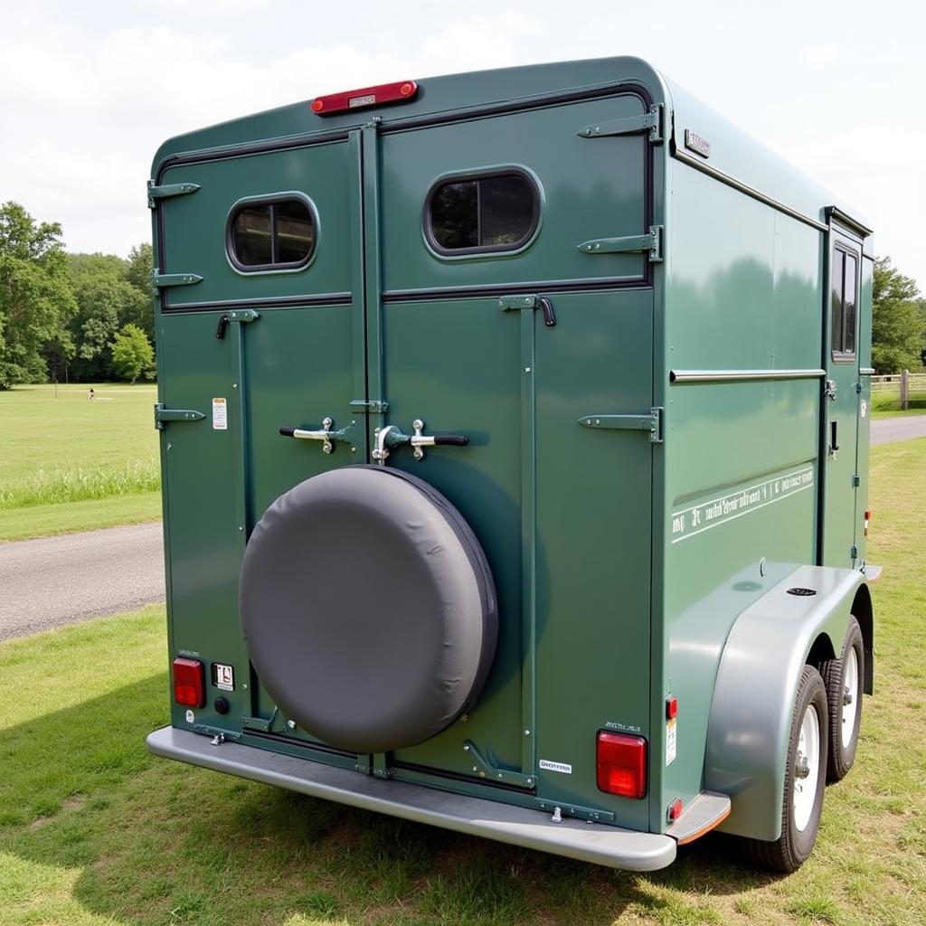 Horse Trailer with a Spare Tire Cover