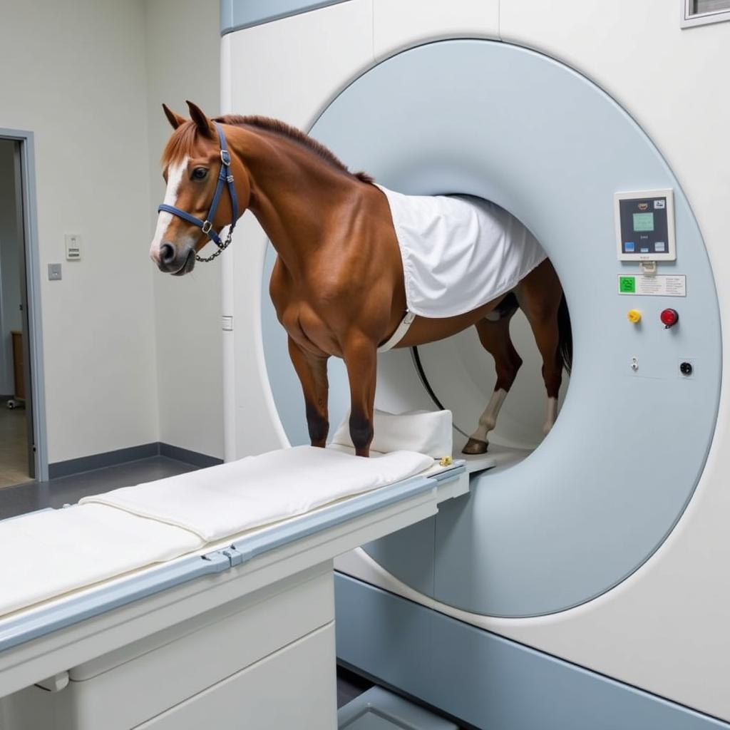 Horse Undergoing an MRI Scan