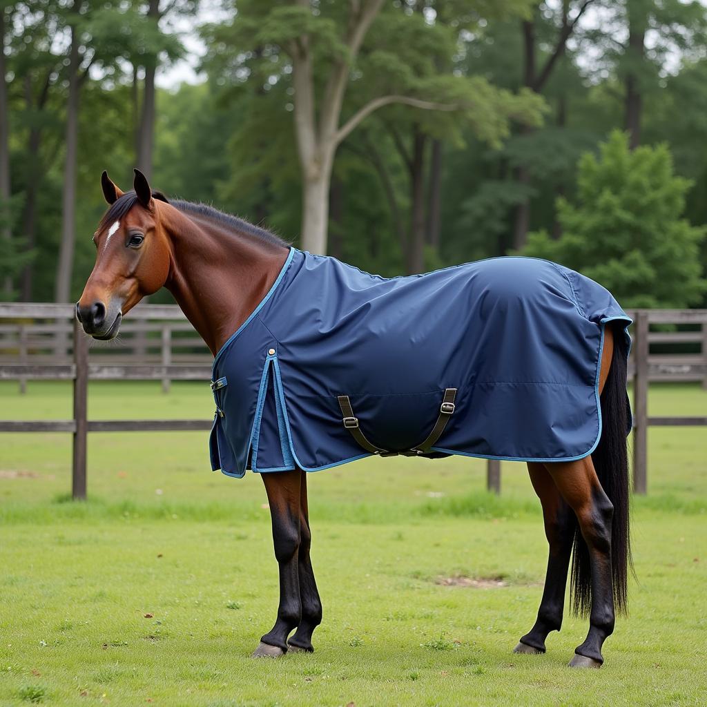 Horse Wearing a Calming Blanket