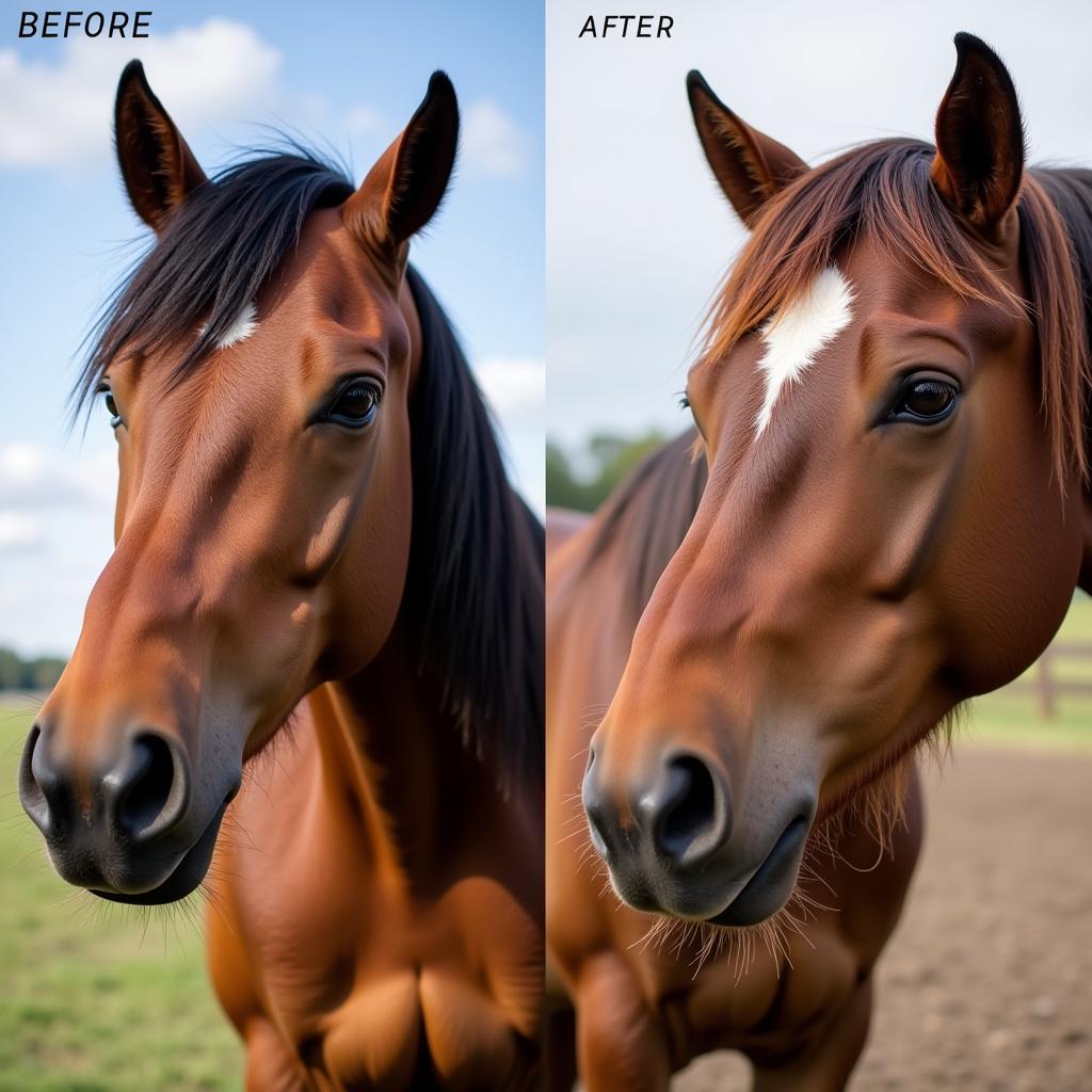 Horse with Shiny Coat After Buggzo