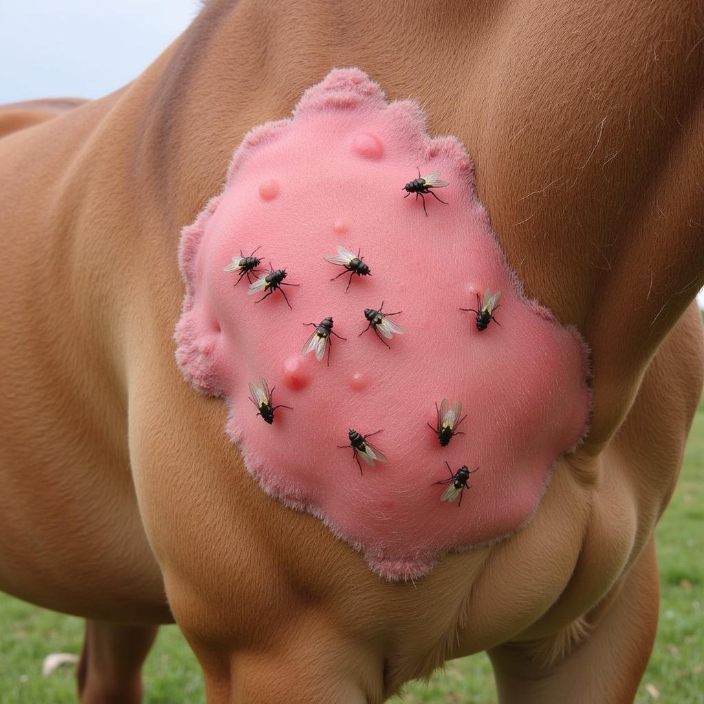 Horse with Urticaria from Insect Bites