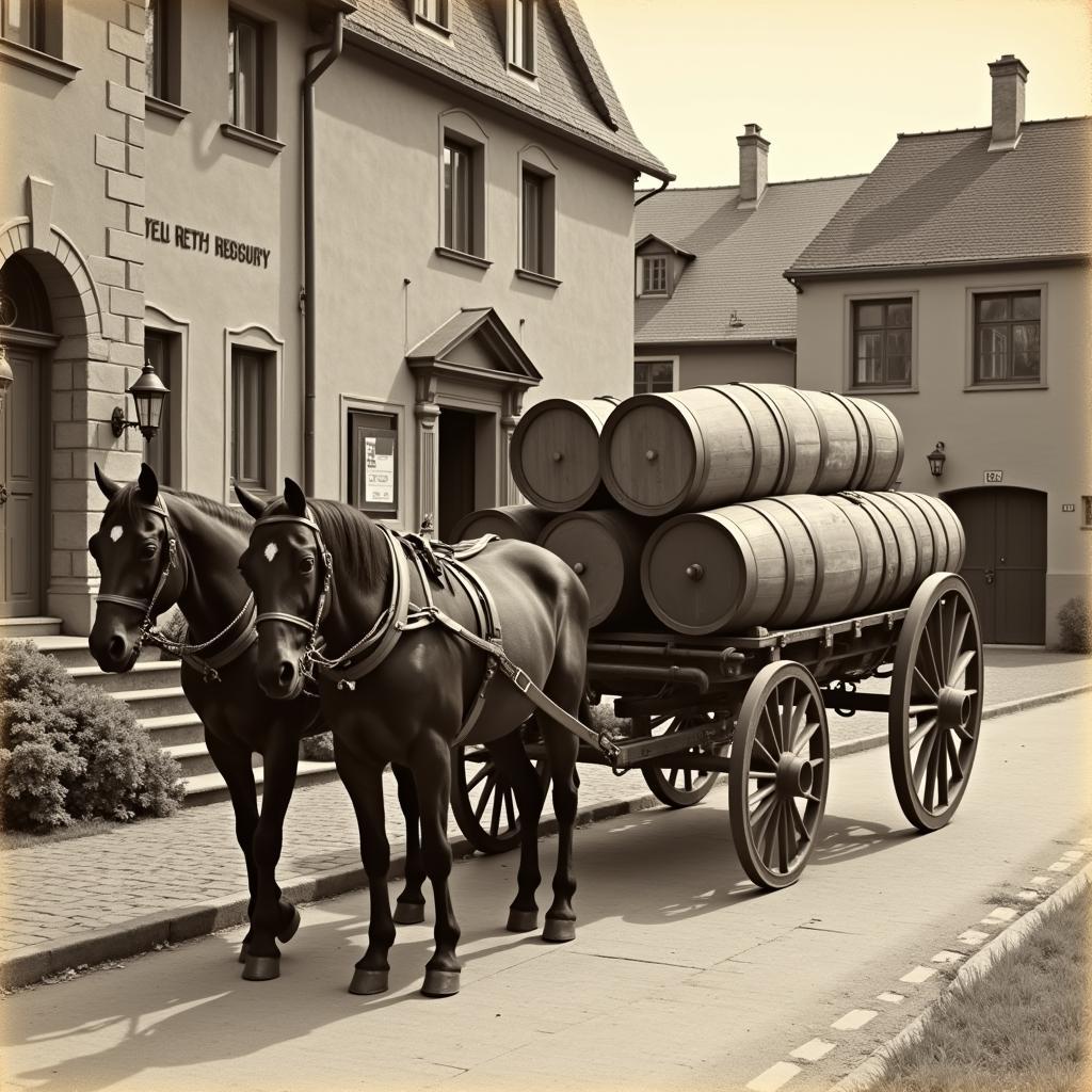 Horses Delivering Beer to Historical Breweries