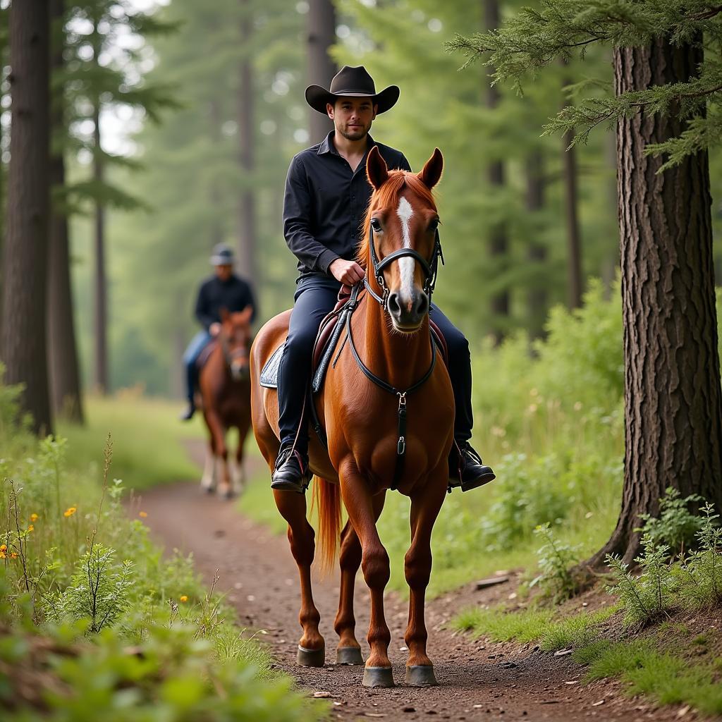 Husband horse for sale enjoying a trail ride