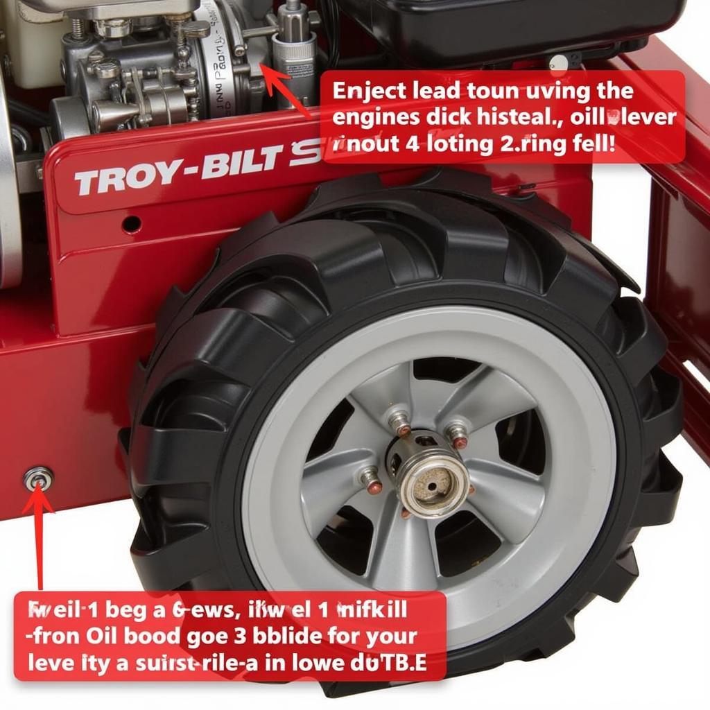 Inspecting the Engine of a Used Troy-Bilt Horse Tiller