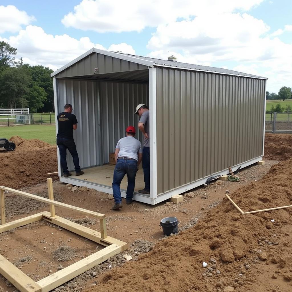 Installing a Metal Horse Run-In Shed on a Levelled Site