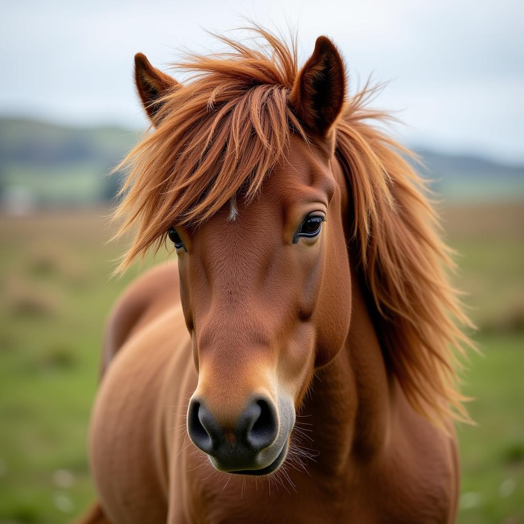 Connemara pony with flowing mane, showcasing the beauty of Irish horses.