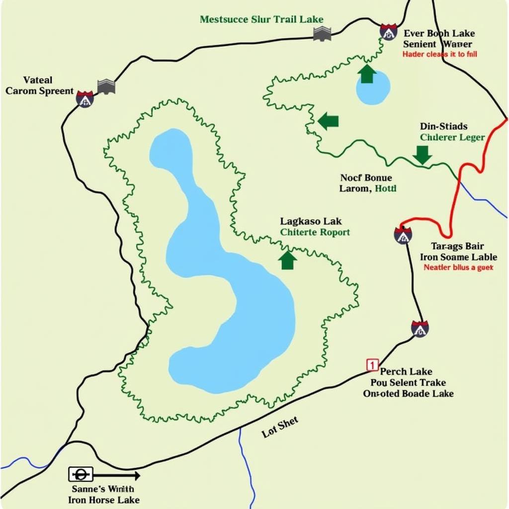 Equestrian trail map of Iron Horse Lake, Nebraska