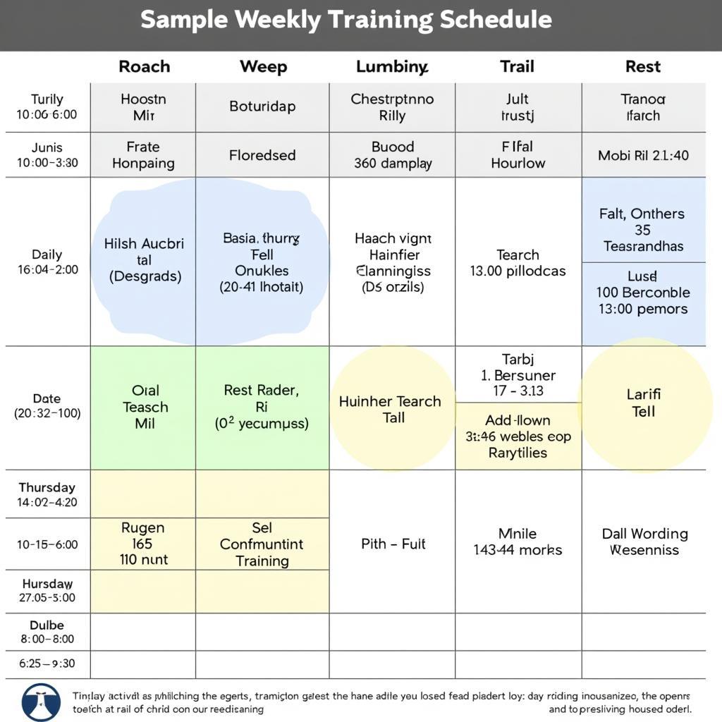 Example of an Iron Horse Training Schedule