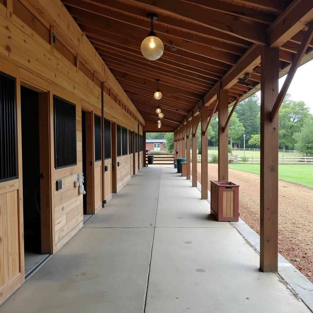 A well-maintained horse stable in the Kingsport, TN area