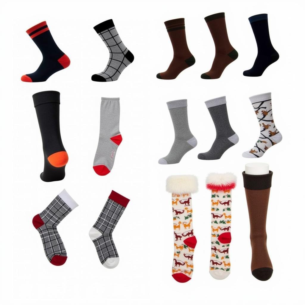 Various lengths and styles of ladies horse socks.