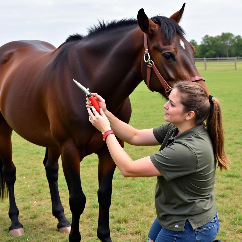 Lara and her horse demonstrating healthy weight management practices