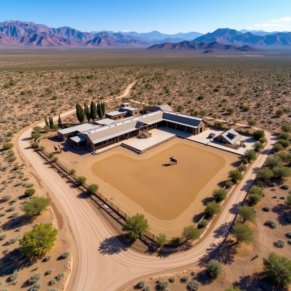 Aerial View of a Horse Property in Las Vegas