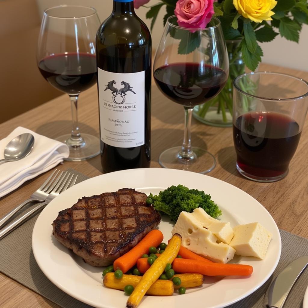 Leaping Horse Cabernet Sauvignon with Steak and Roasted Vegetables