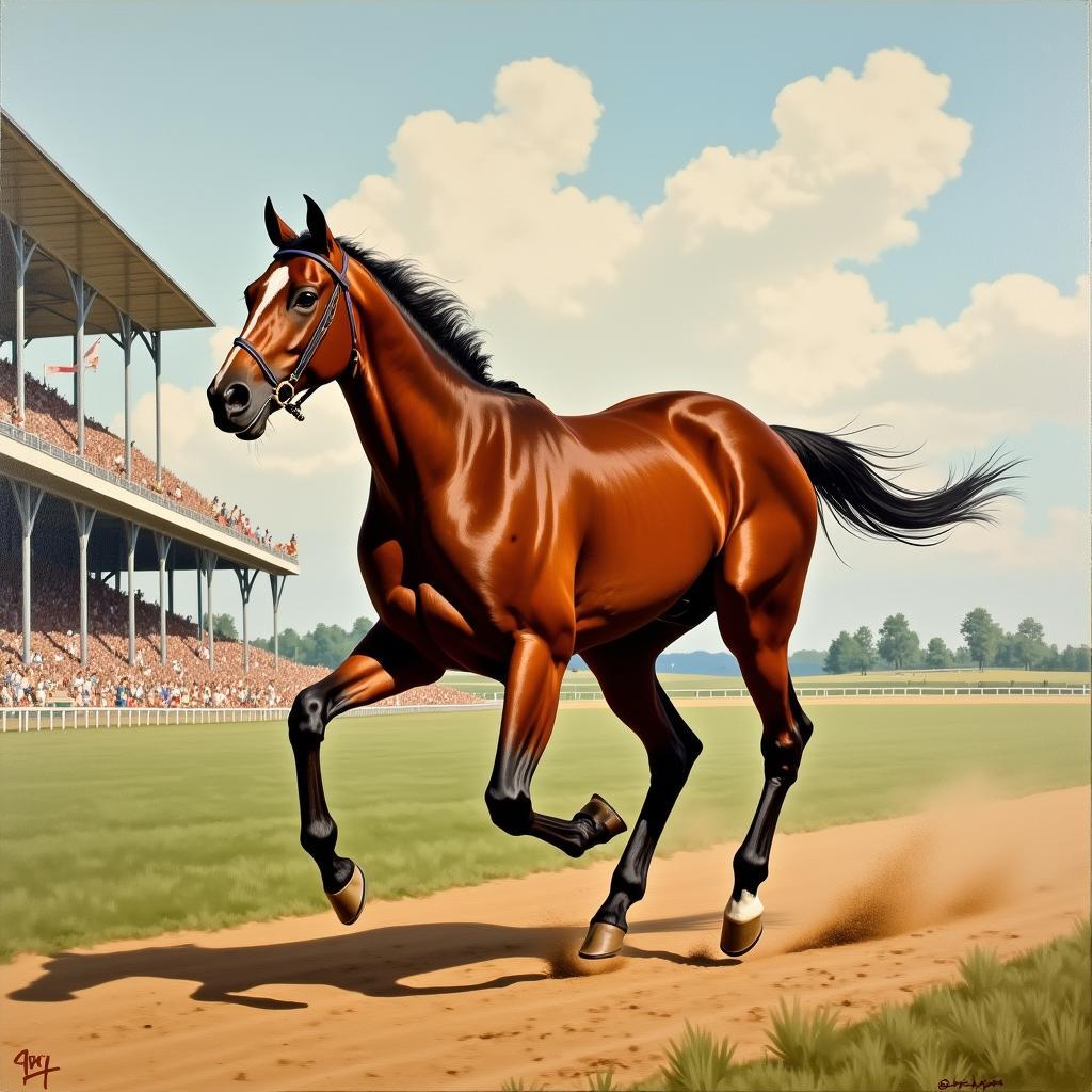 Classic Oil Painting of a Lexington Race Horse