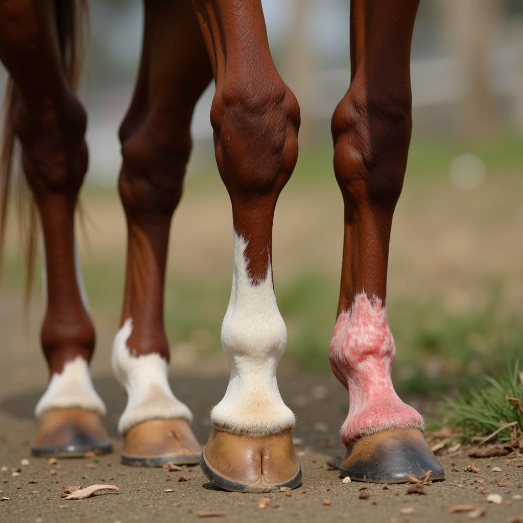 Horse with Swollen Joints due to Lyme Disease