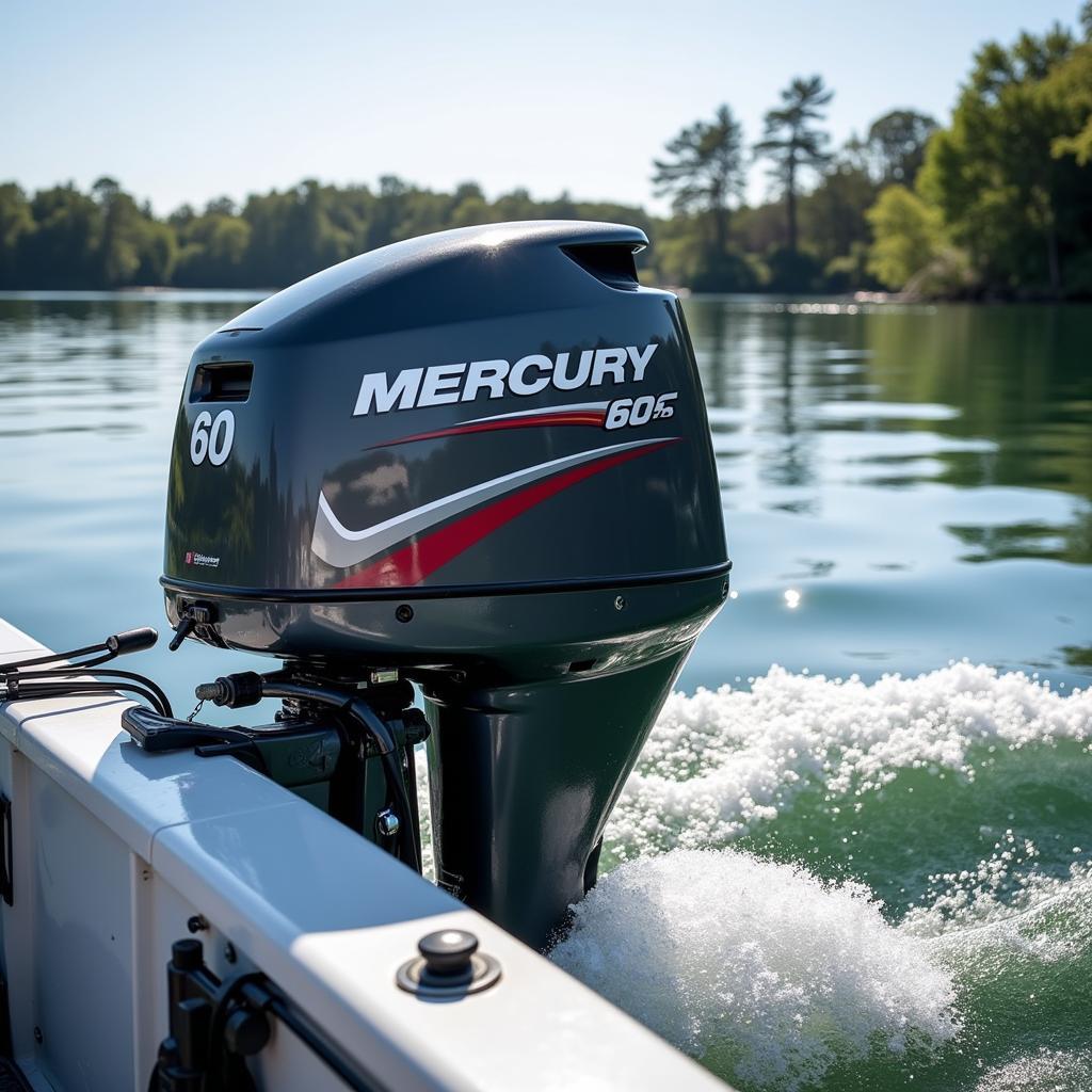 Mercury 60 Horse Outboard Motor Powering a Boat