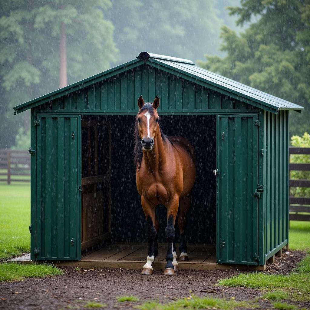 Durable Metal Horse Lean-to Withstanding Weather