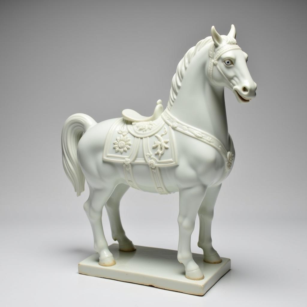 Porcelain Ming Dynasty Horse Statue Displaying Exquisite Craftsmanship