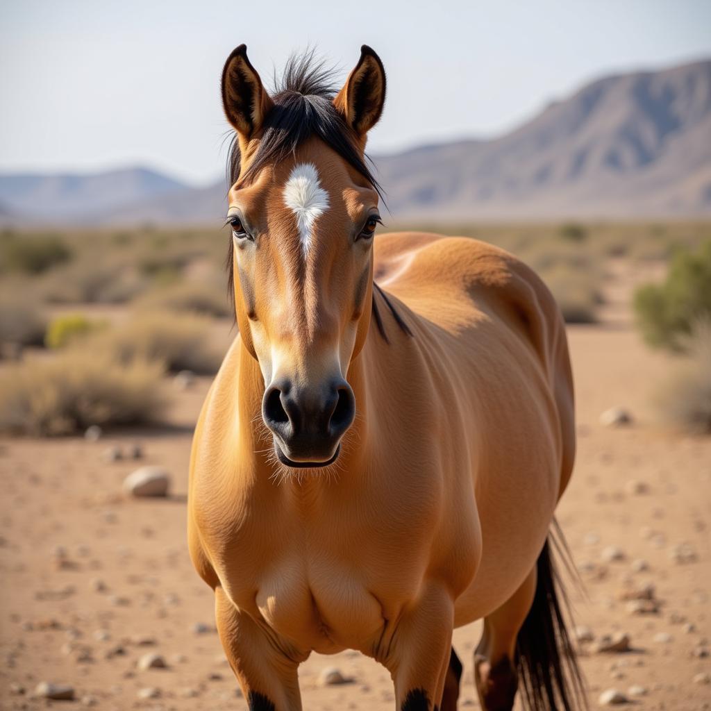 Moyle Horse navigating the arid terrain of the American Southwest