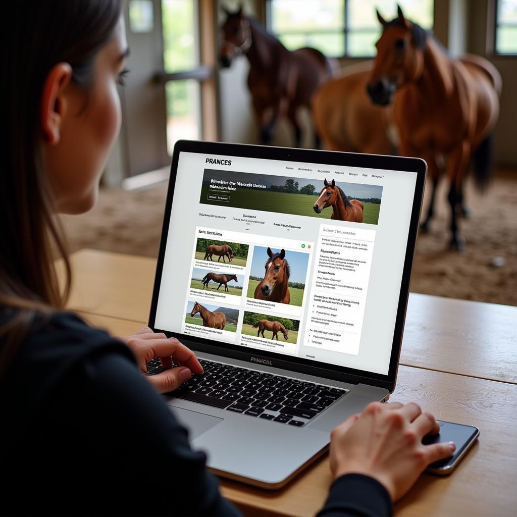 Searching online horse sales platforms in Canada