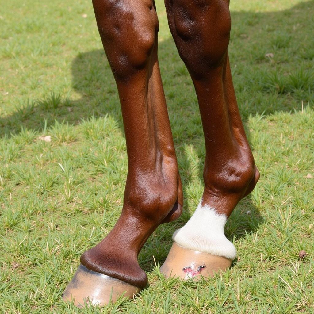 Horse Leg with Overreach Injury