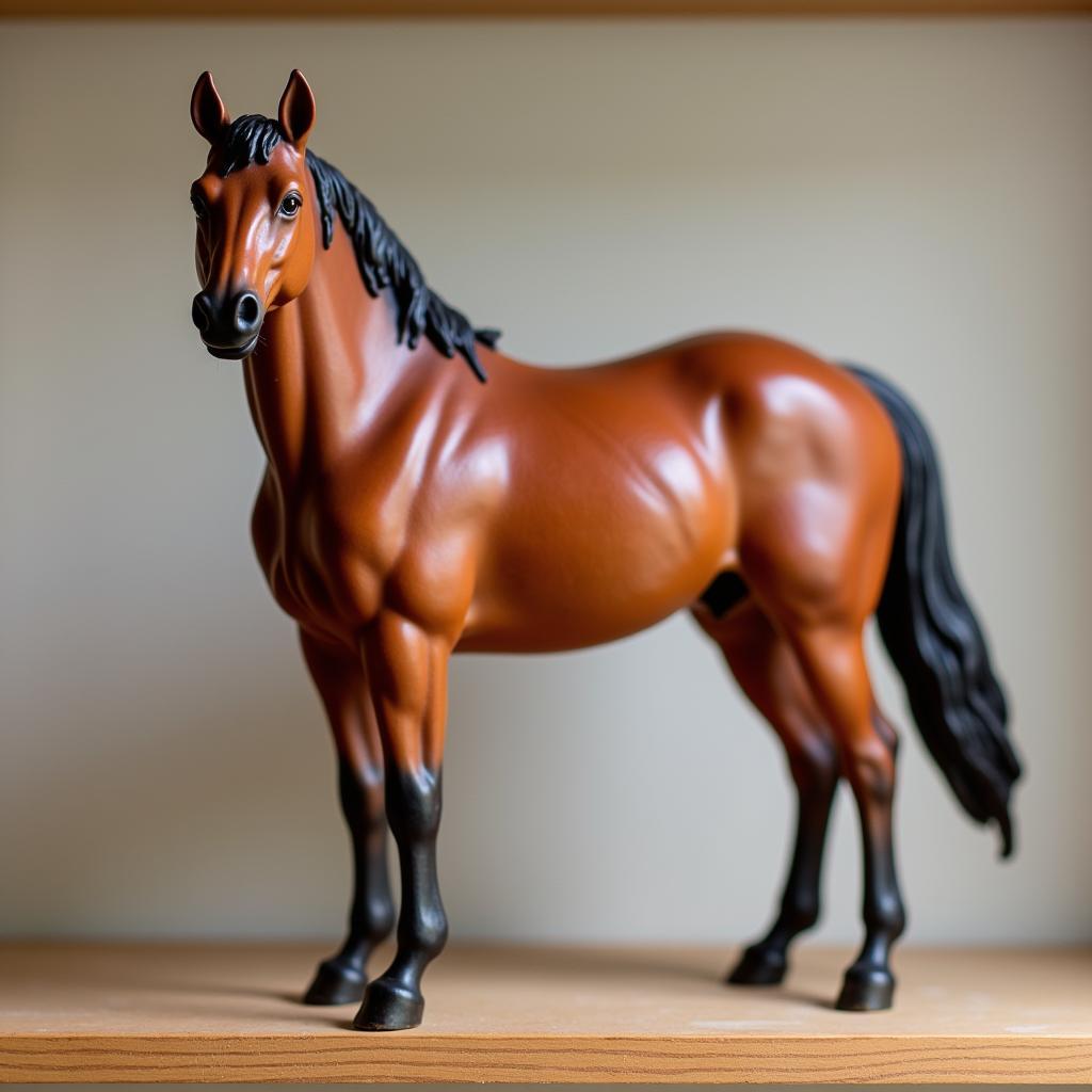 Breyer Picante Horse Model Standing on a Wooden Shelf