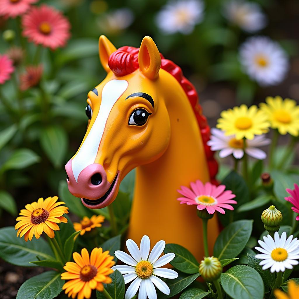 Plastic horse head used in various craft projects