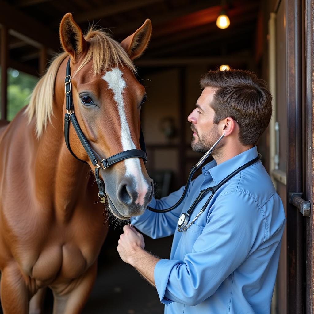 Pre-purchase veterinary examination for a horse