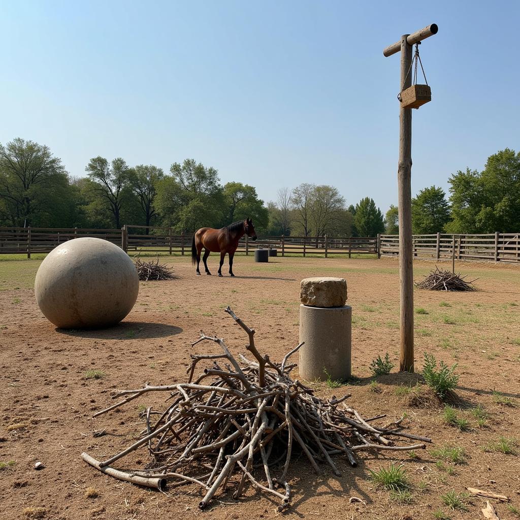 Environmental enrichment for horses to prevent cribbing