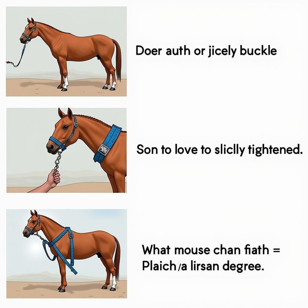 Demonstration of the correct technique for tightening a horse's girth to avoid discomfort and cinchy behavior