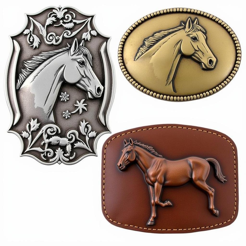 Quarter Horse Belt Buckle Materials: Silver, Brass and Leather