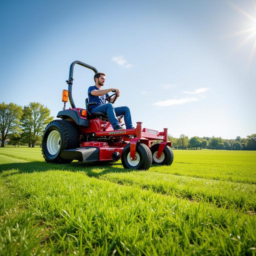 Raider 10 Wheel Horse Mowing a Large Lawn