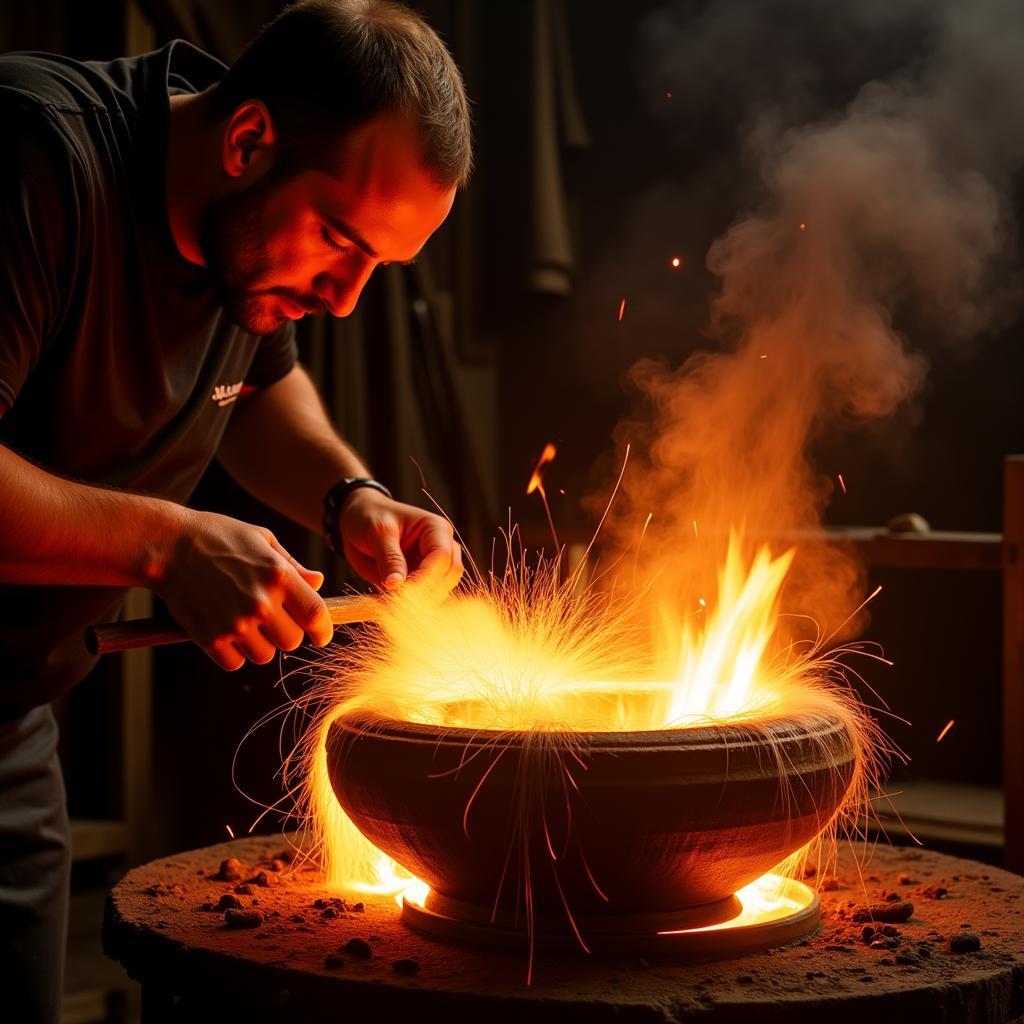 Raku Horse Hair Pottery Firing Process