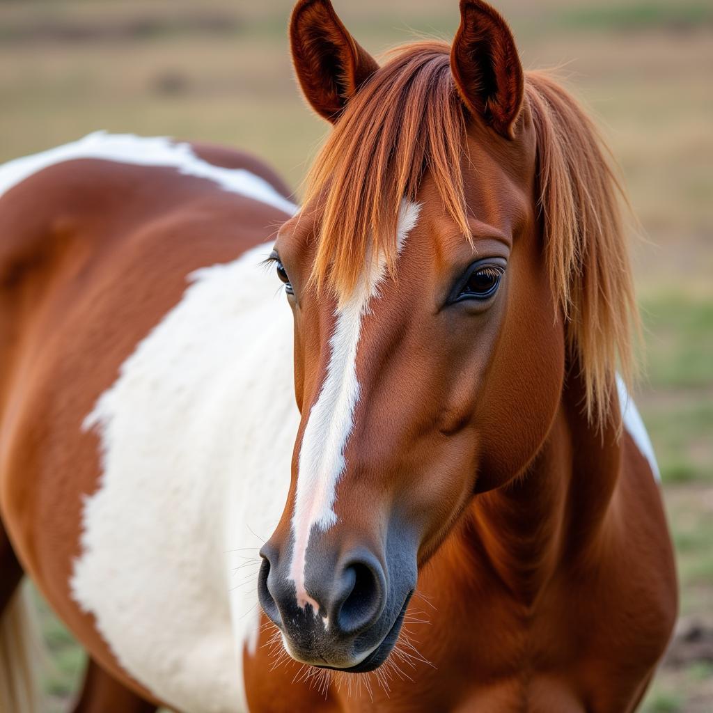 Red Roan Quarter Horse Close-up Coat Detail