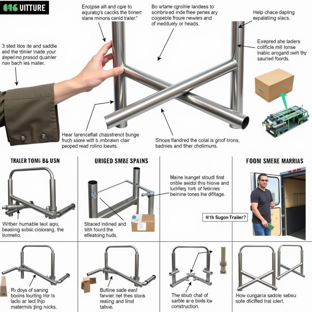 A person selecting horse trailer saddle racks, comparing different types and materials