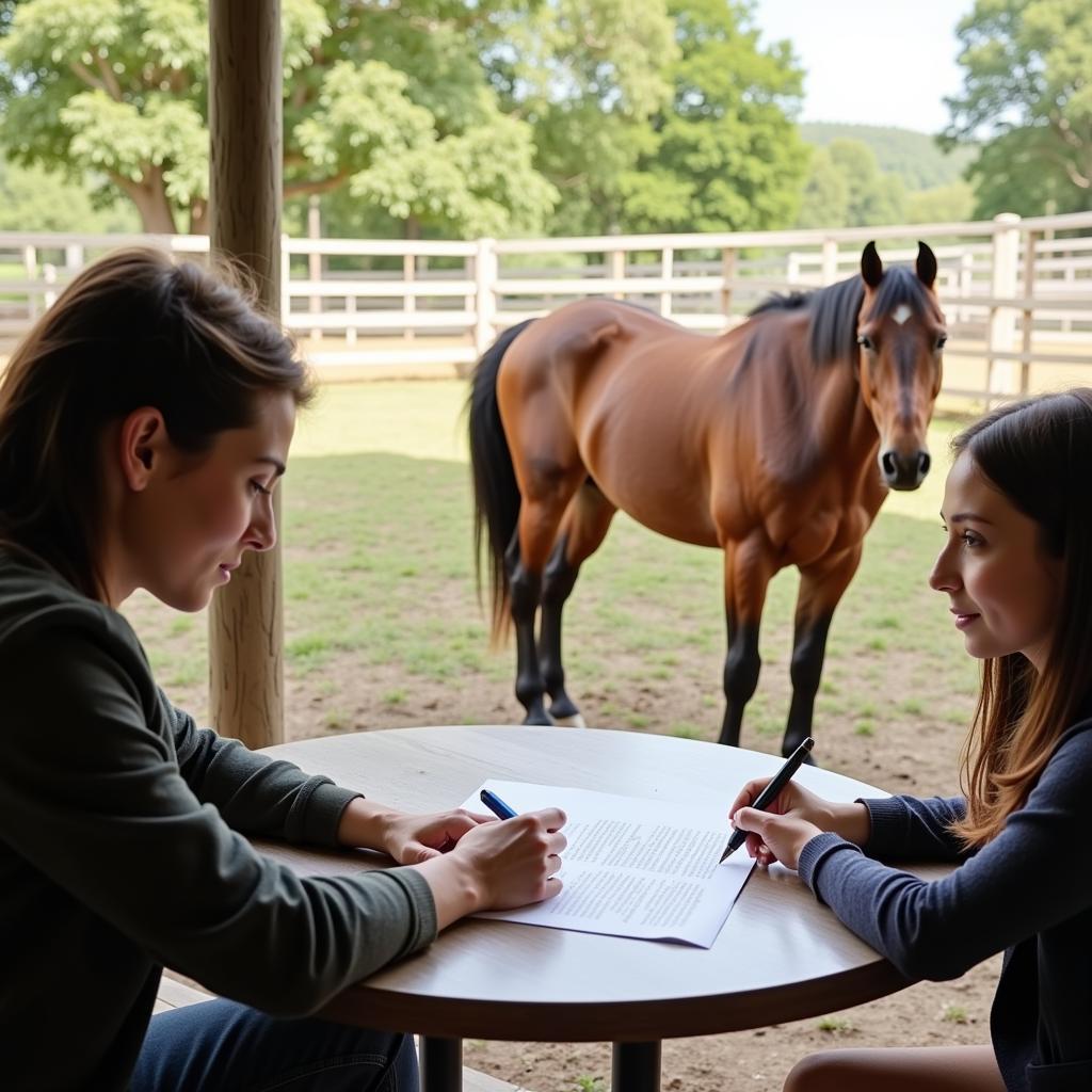 Signing Horse Sale Contract