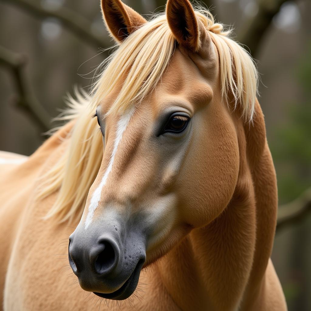 Sooty Palomino Horse - Close-up Coat