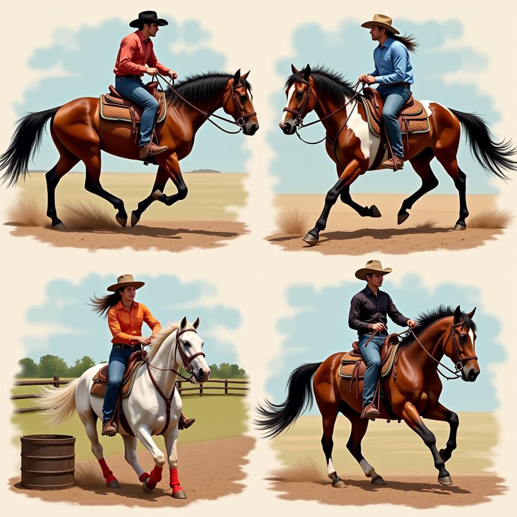 Sorrel Paint Horse in Different Riding Disciplines