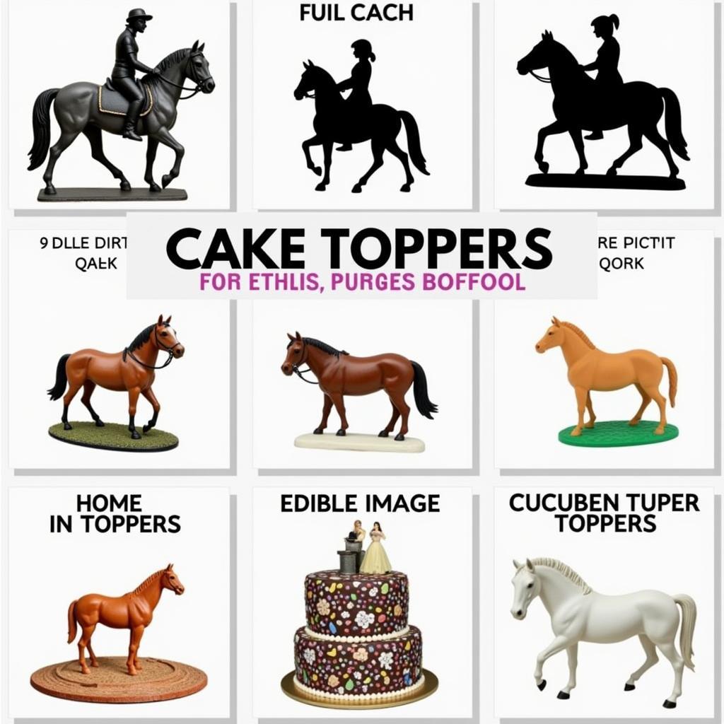 Variety of Horse Cake Toppers