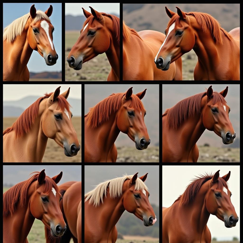 Variety of Rust Horse Coat Shades