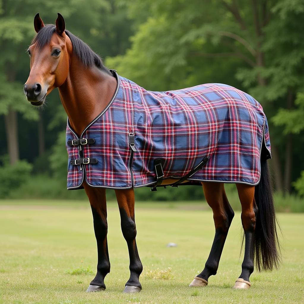 Vintage Horse Blanket on a Horse