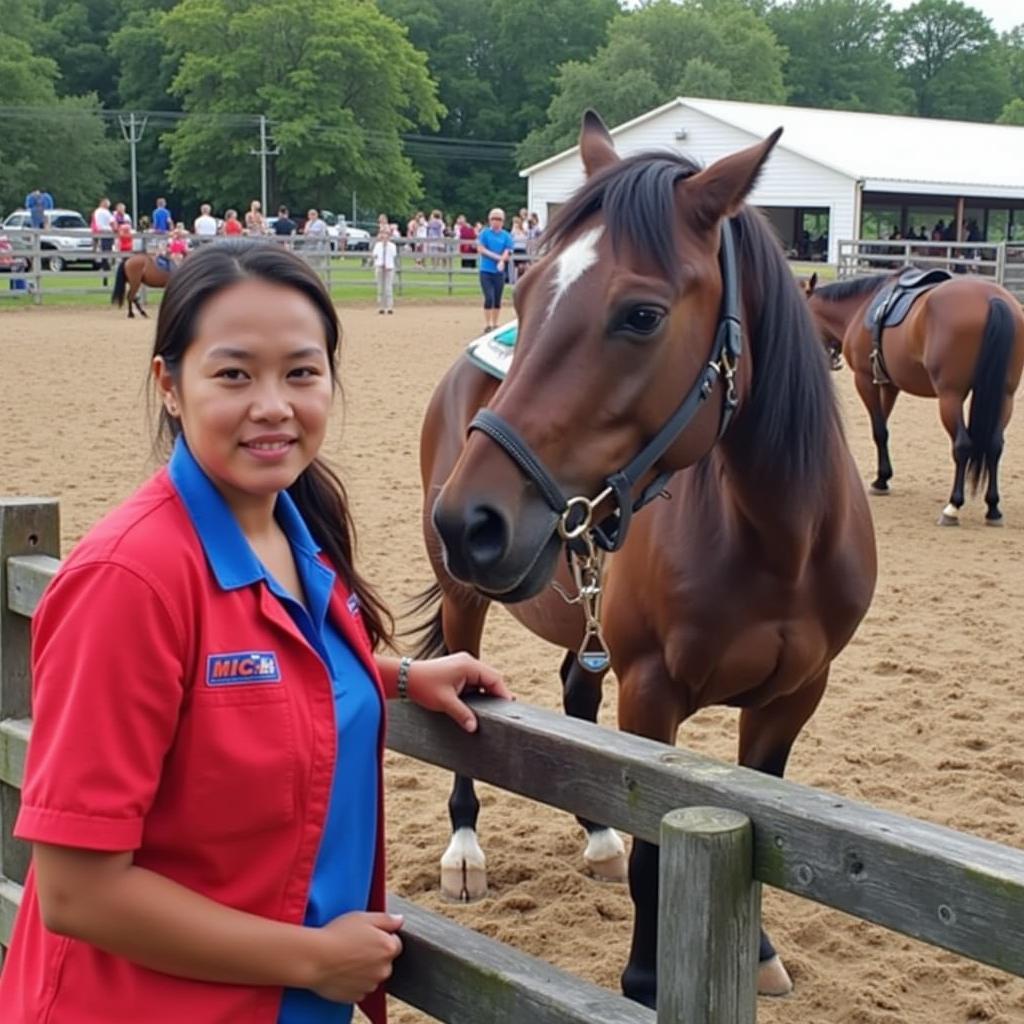 Volunteering at a charity horse show