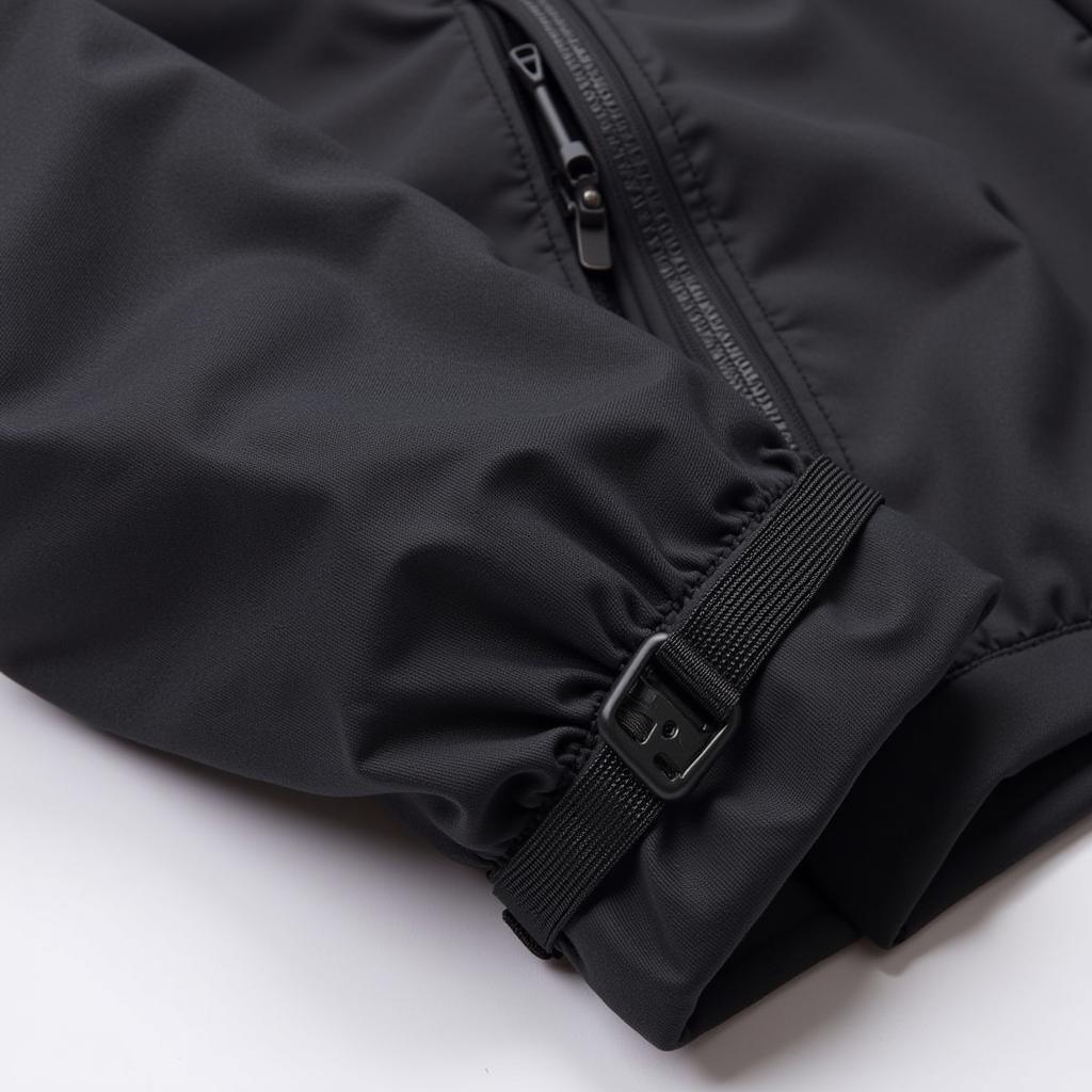 Close up of waterproof and breathable fabric on a horse riding jacket