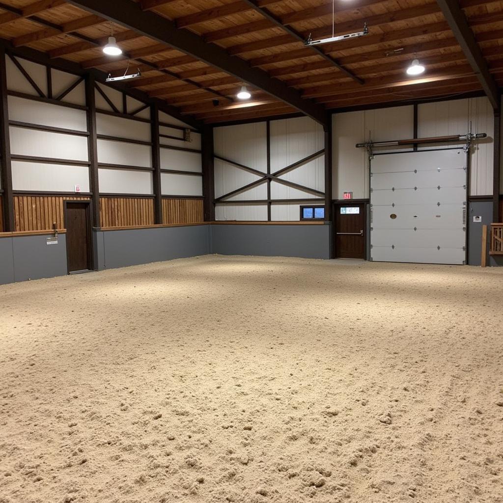 Indoor riding arena at a Wellington, FL horse boarding facility