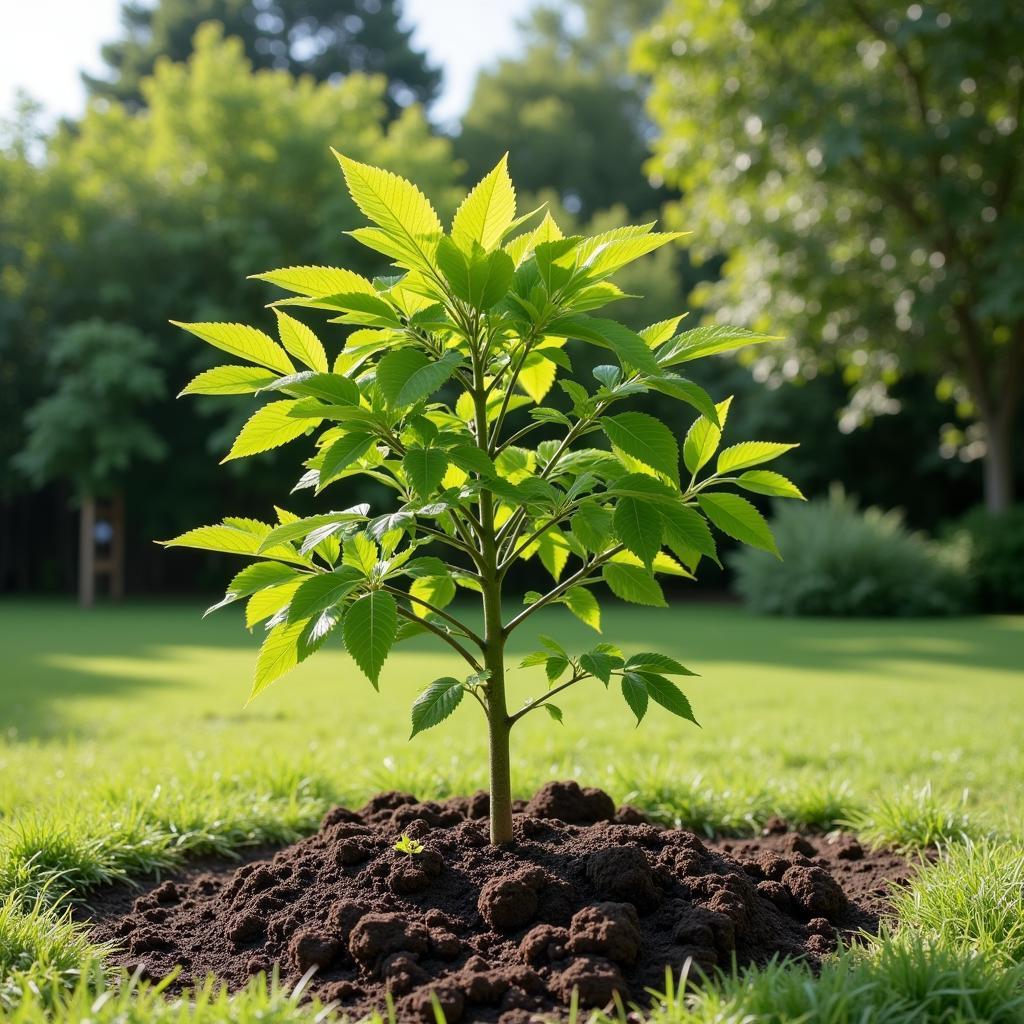 Young Japanese Horse Chestnut Sapling