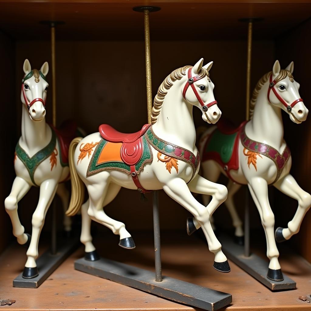 Antique Carousel Horse Figures