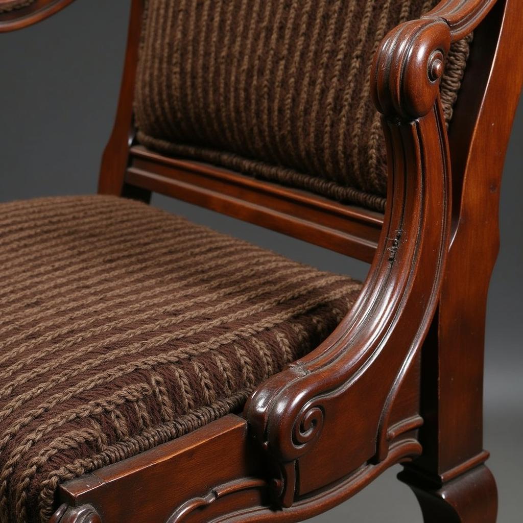 Antique Horse Hair Upholstered Chair